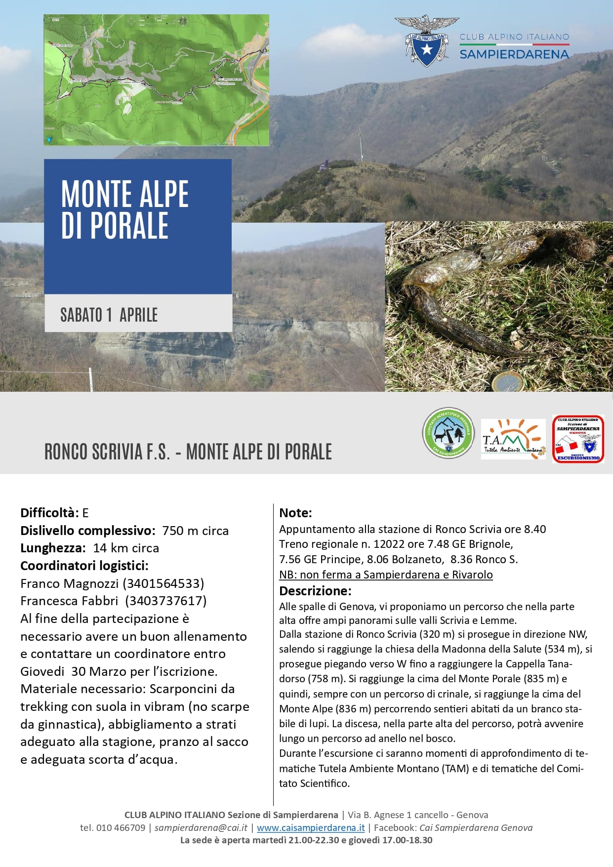 1 aprile 2023 – Escursionismo – Monte Alpe di Porale