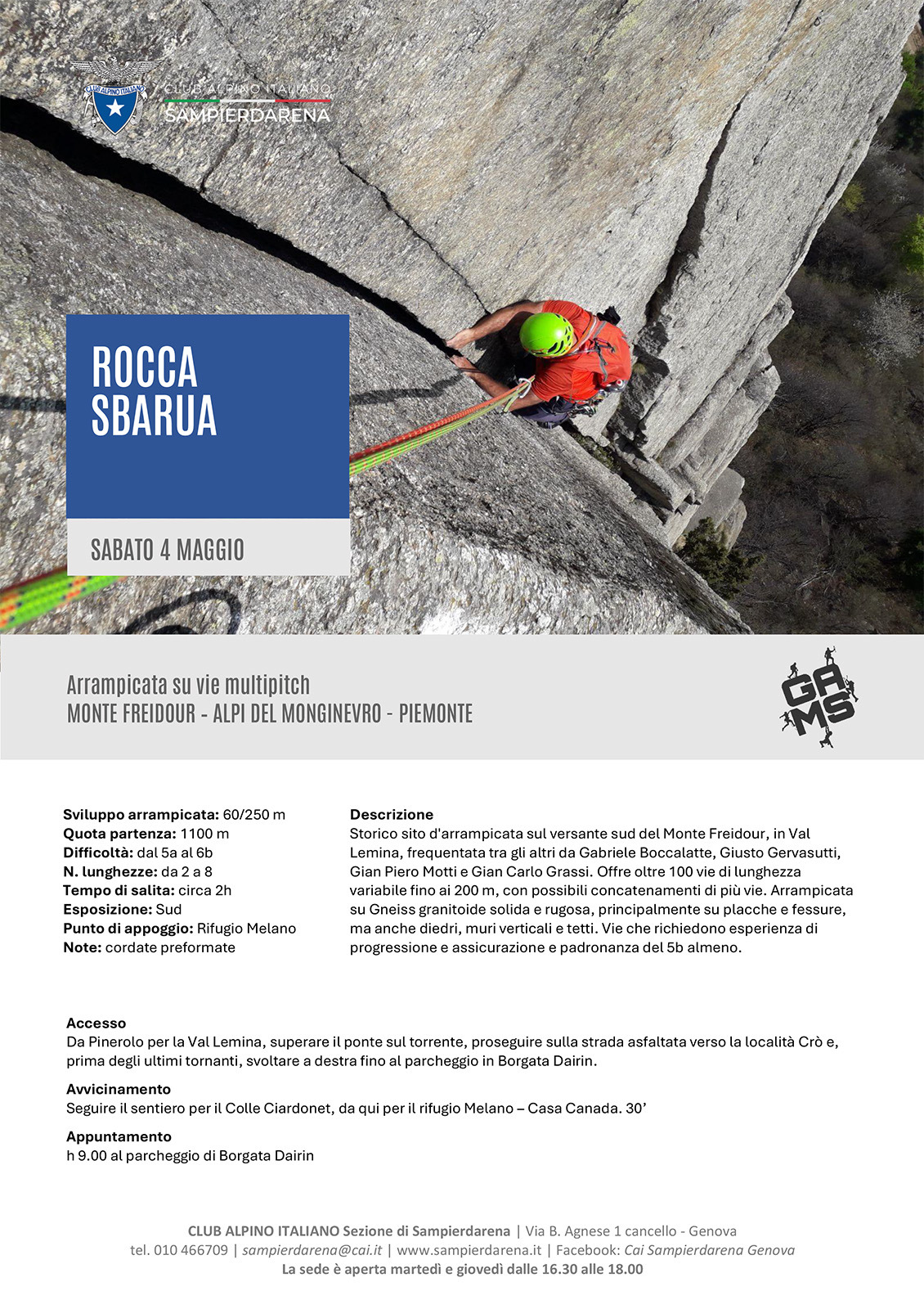 Sabato 4 Maggio – GAMS – Rocca Sbarua