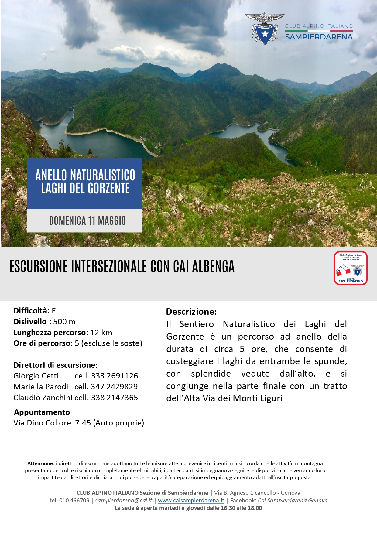 Domenica 11 Maggio – Escursionismo – Anello Naturalistico dei Laghi del Gorzente