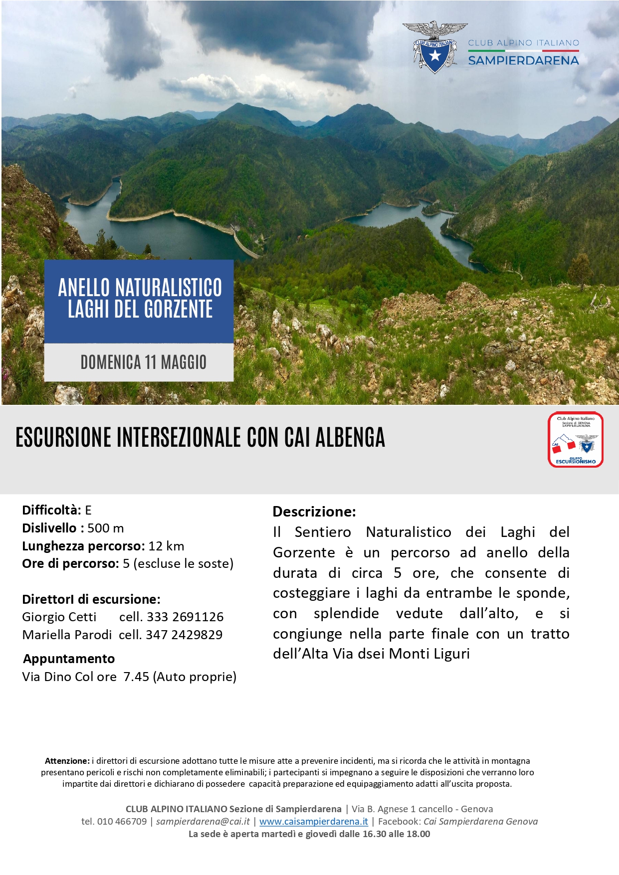 Domenica 11 Maggio – Escursionismo – Anello Naturalistico dei Laghi del Gorzente