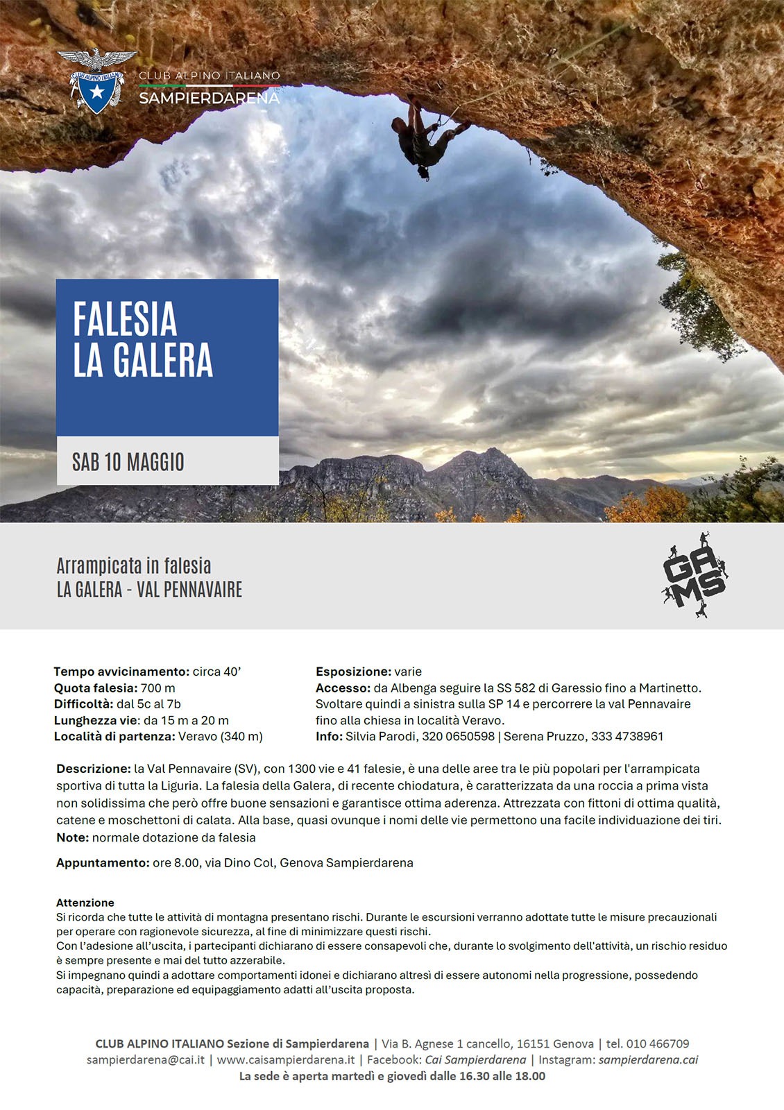 Sabato 10 Maggio – GAMS – Falesia La Galera