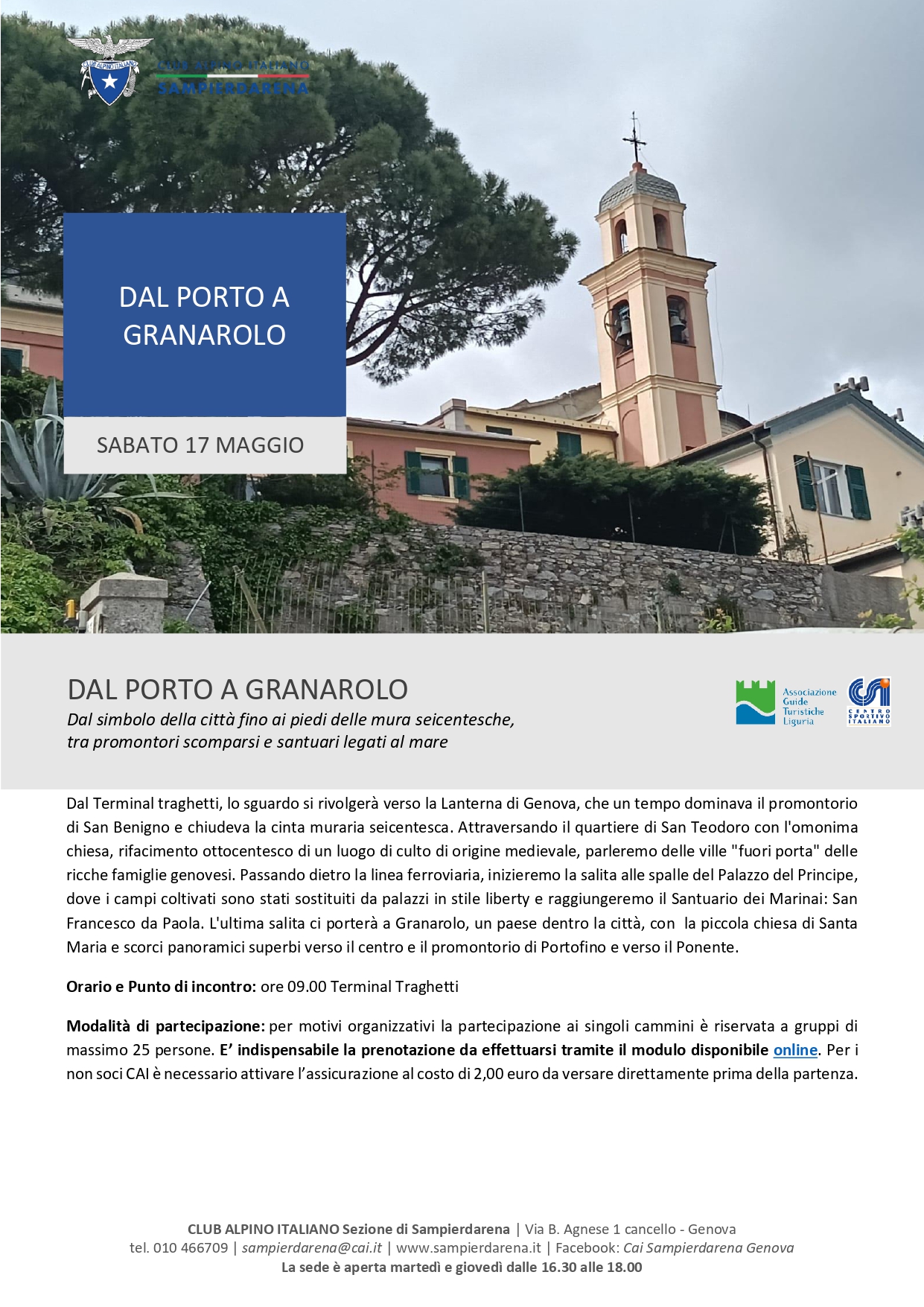Sabato17 Maggio – CamminUrbano: dal porto a Granarolo